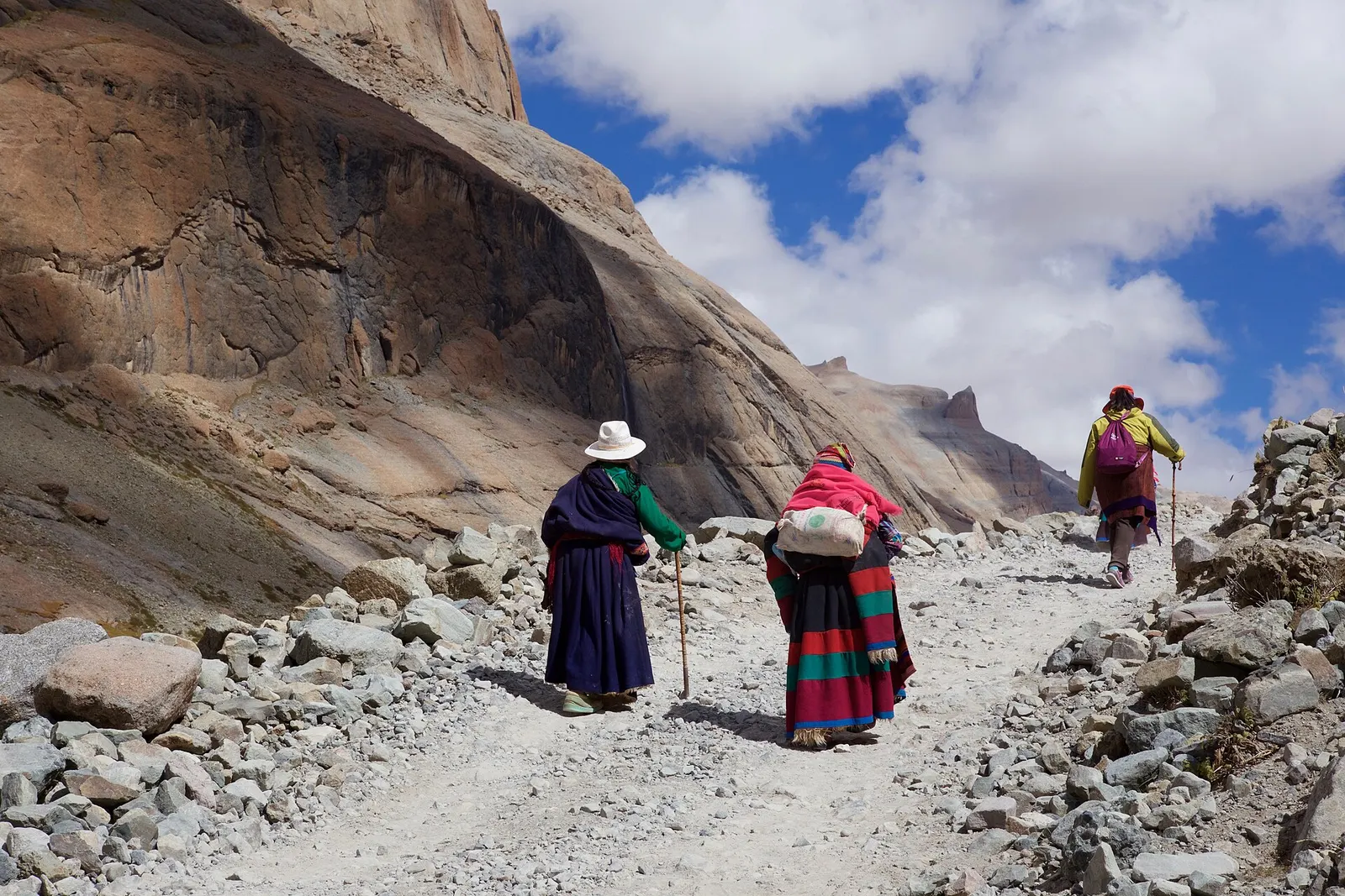 Pilgrims walking the Kailash Kora